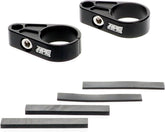 Billet Brake Line Clamps for ATVs CNC Aluminum Fits 1 Inch and 3/4 Inch Round A Arm Tubing Includes Rubber Spacers Black Pair