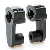 APE RACING Pivoting Handlebar Clamp Risers 2" Raise Black For 7/8" or 1 1/8" Handlebars Mount To 1-1/8" Stem Clamp