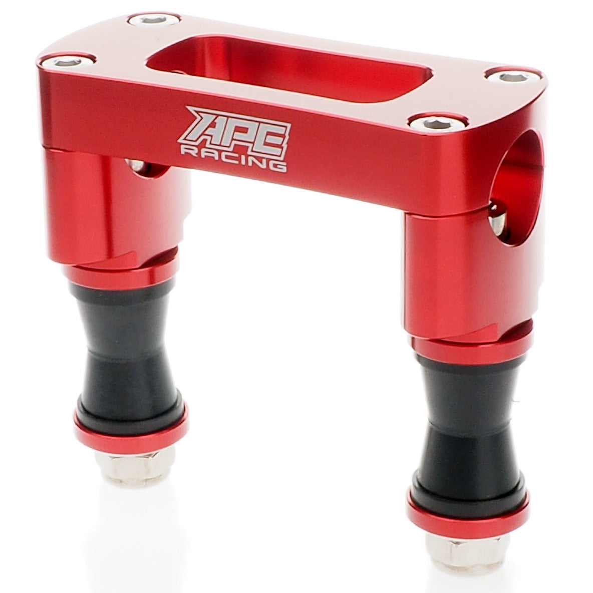 Anti Vibration Handlebar Clamp for 1-1/8 Inch Fat Bars CNC Billet Aluminum ATV Steering Stem Mount 100mm Bolt Spacing for Aftermarket ATV Stems (Red)