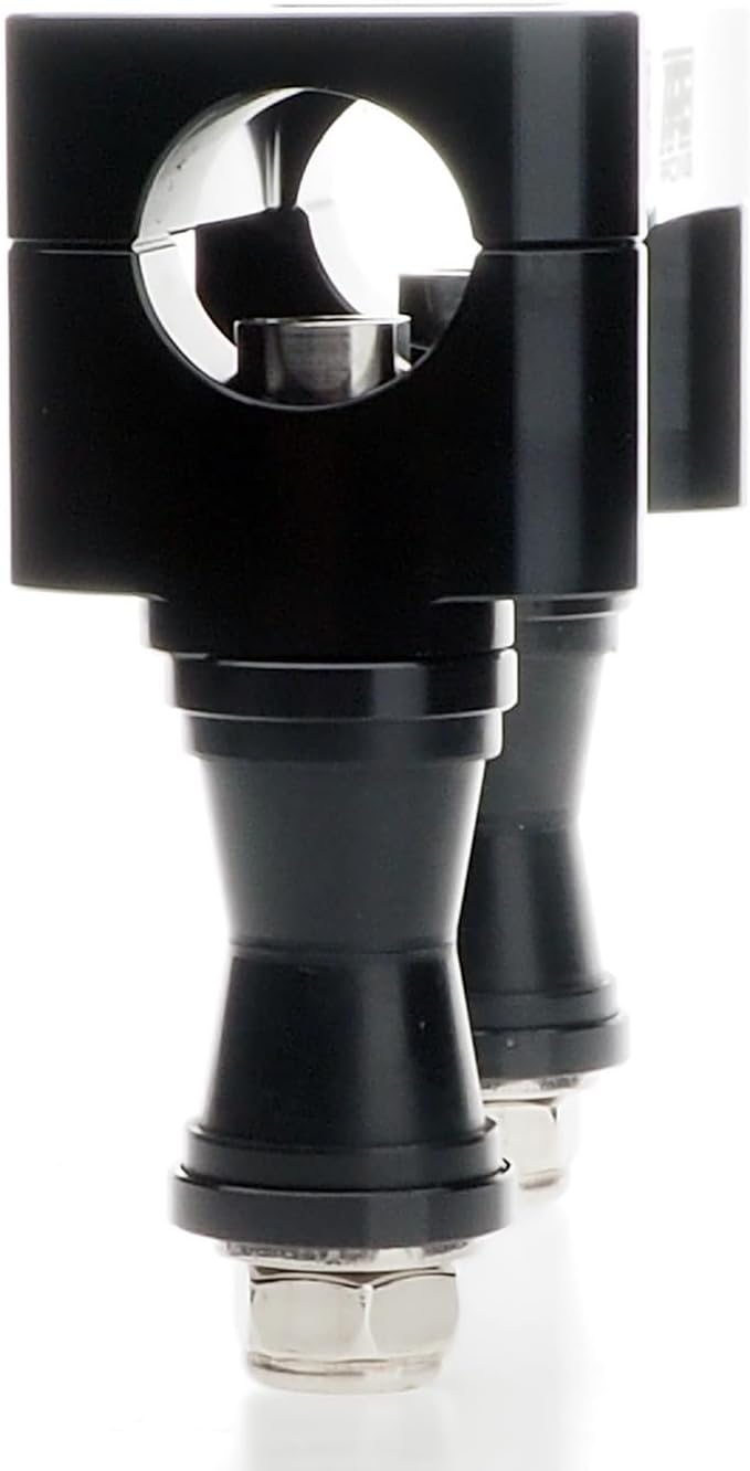 Anti Vibration Handlebar Clamp for 1-1/8 Inch Fat Bars CNC Billet Aluminum ATV Steering Stem Mount 100mm Bolt Spacing for Aftermarket ATV Stems (Black)