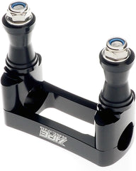 Anti Vibration Handlebar Clamp for 1-1/8 Inch Fat Bars CNC Billet Aluminum ATV Steering Stem Mount 100mm Bolt Spacing for Aftermarket ATV Stems (Black)