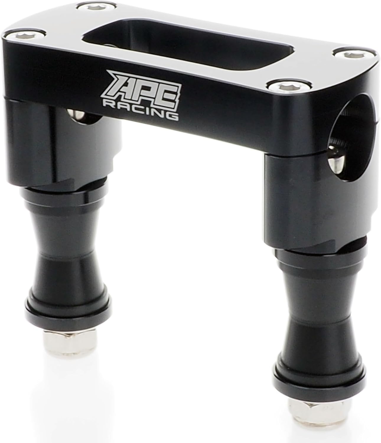 Anti Vibration Handlebar Clamp for 1-1/8 Inch Fat Bars CNC Billet Aluminum ATV Steering Stem Mount 100mm Bolt Spacing for Aftermarket ATV Stems (Black)