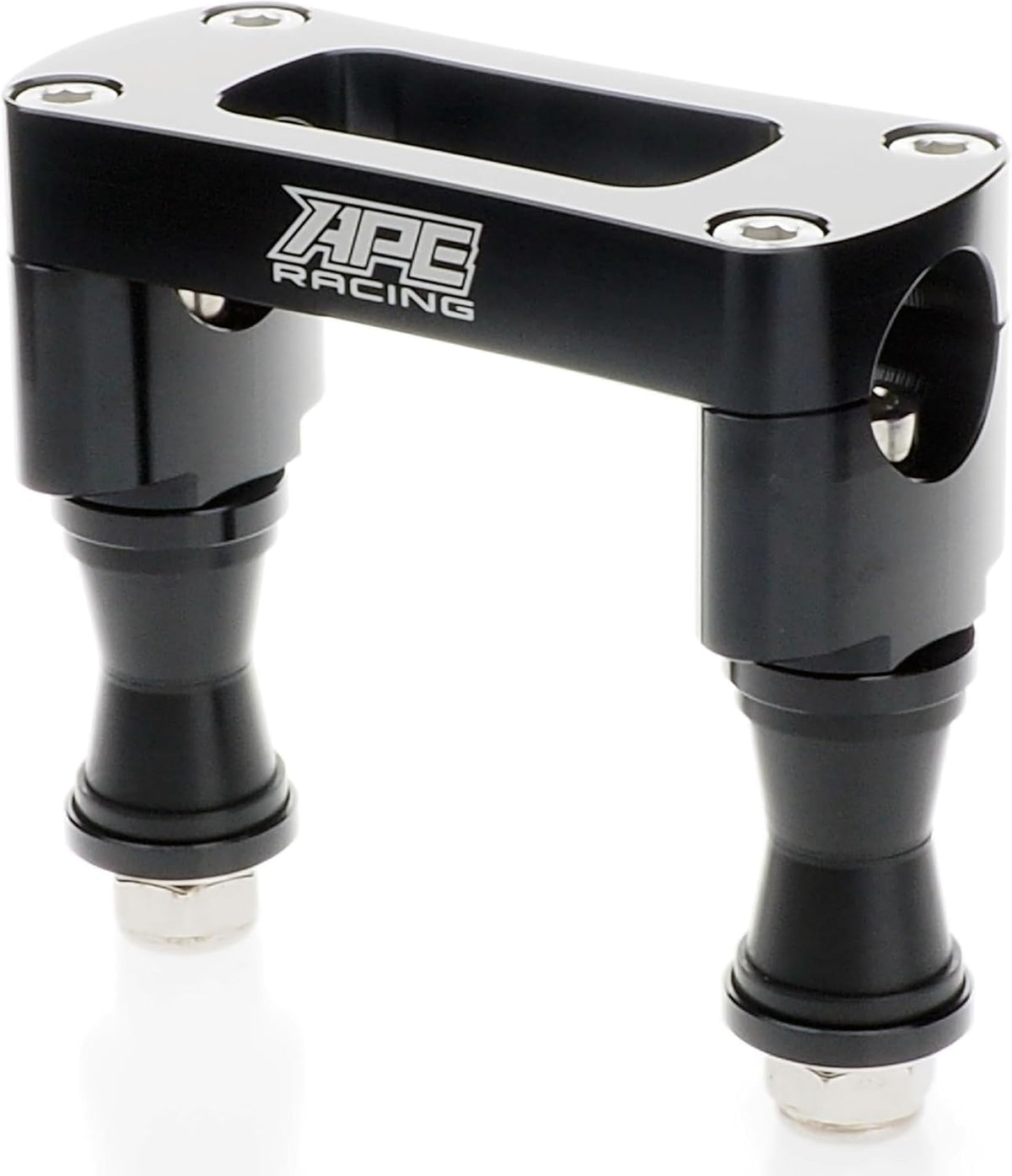 Anti Vibration Handlebar Clamp for 1-1/8 Inch Fat Bars CNC Billet Aluminum ATV Steering Stem Mount 100mm Bolt Spacing for Aftermarket ATV Stems (Black)