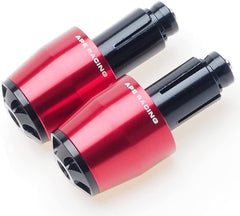 Motorcycle Handlebar Ends - APE RACING Universal Billet Aluminum Bar End Cap Plugs Weights For 7/8" bars or 1 1/8" Fat Bars Fit Any Motorcycle Dirt bike Scooter with Hollow Handlebars (Red)